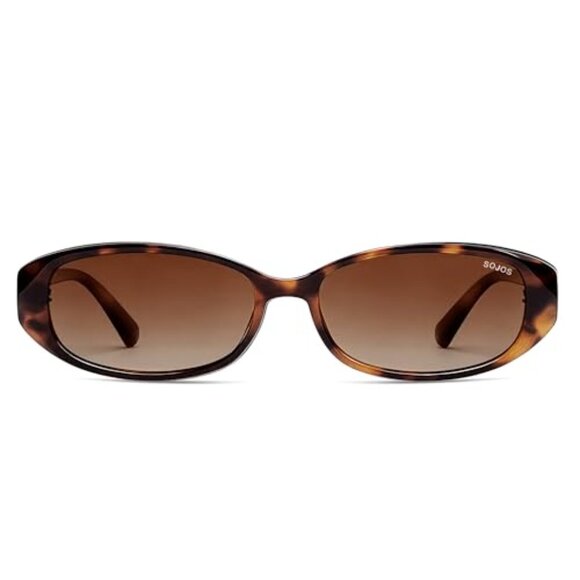 Polarized Retro Oval Sunglasses Lightweight Narrow Fit UV400 Protection main image 5